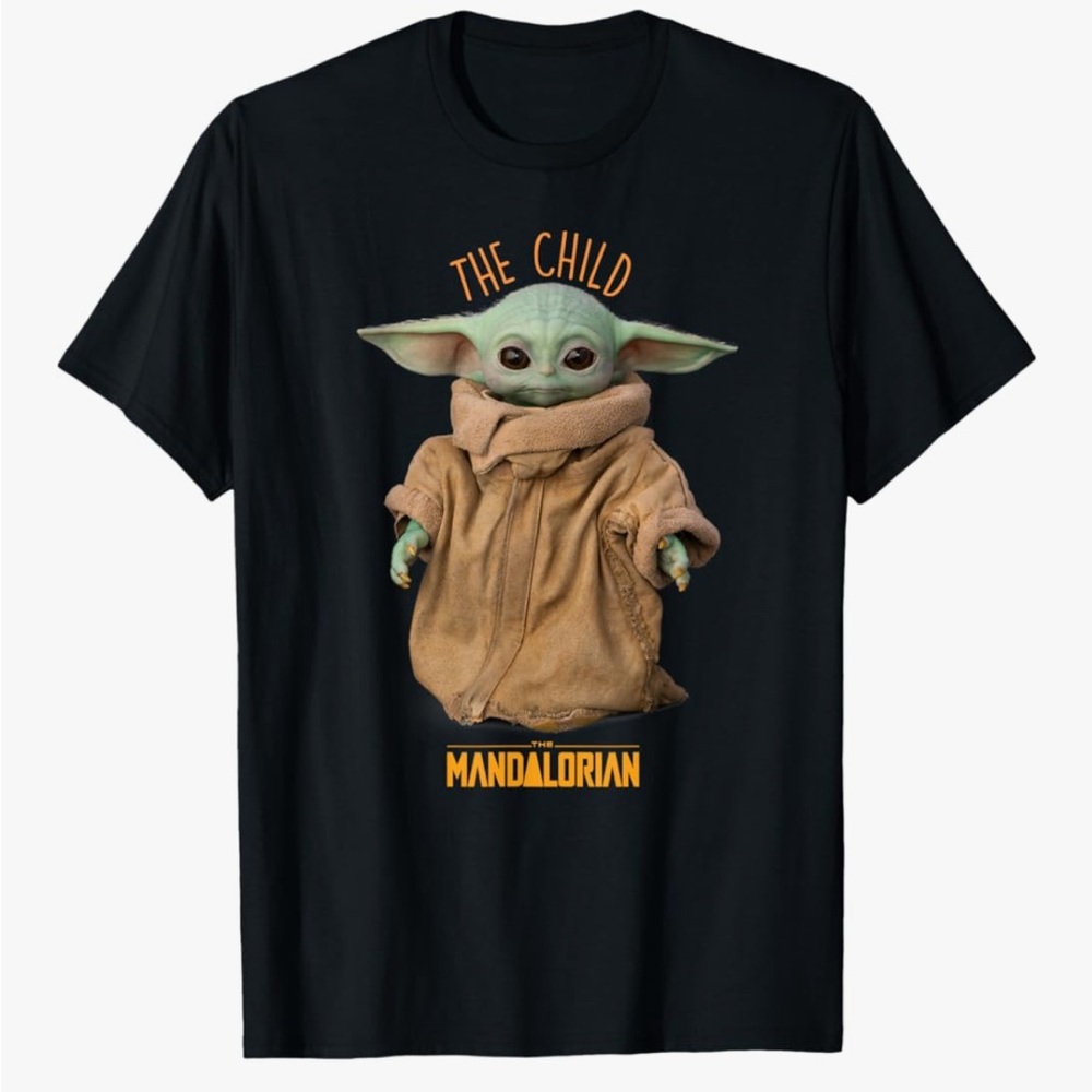 Star Wars Mandalorian Grogu Black Graphic T-Shirt Women’s Small